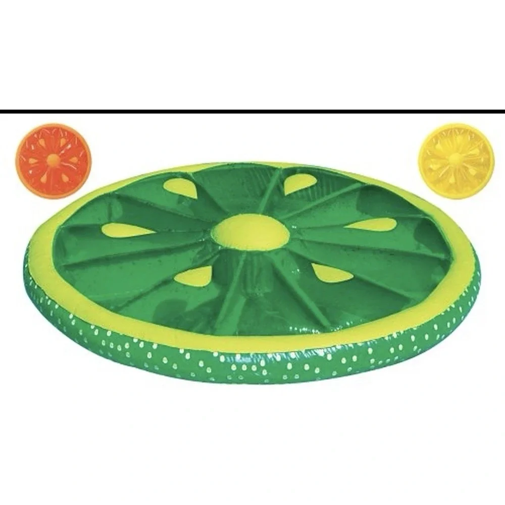 Swimline 9054 Fruit Slice Island Lounger Inflatable Pool Float Lime Green 60in‎
